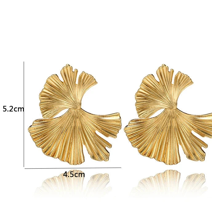 Ginkgo Gold-Plated Earrings