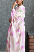 Buy-Irises - Chanderi Saree-Cyahi-Online