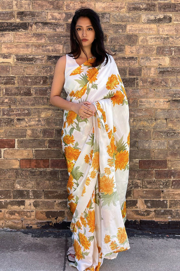 Dahlia Dusk  - Satin Saree