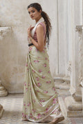 Sun-kissed - Satin Saree