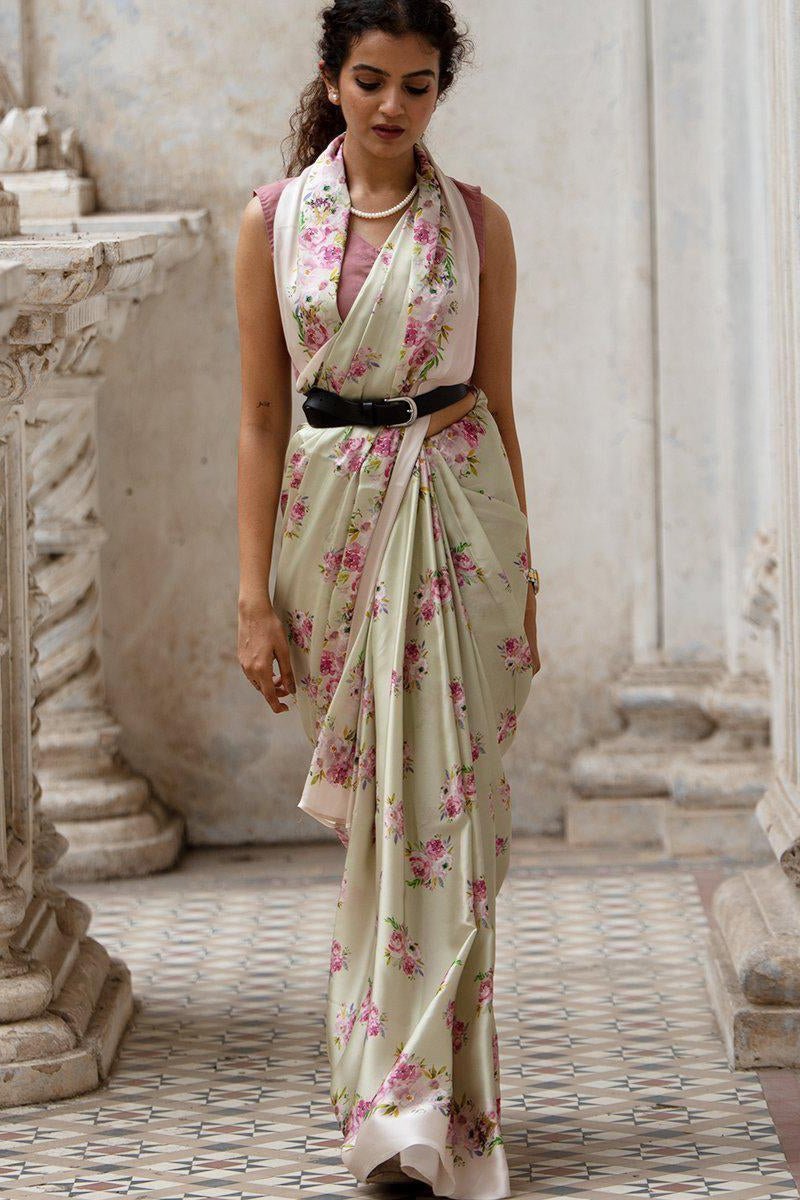 Sun-kissed - Satin Saree